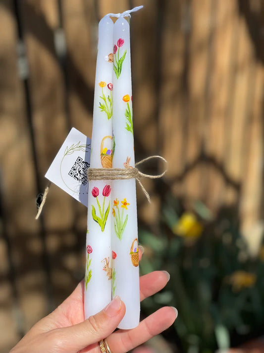 Easter Hand Painted Candle