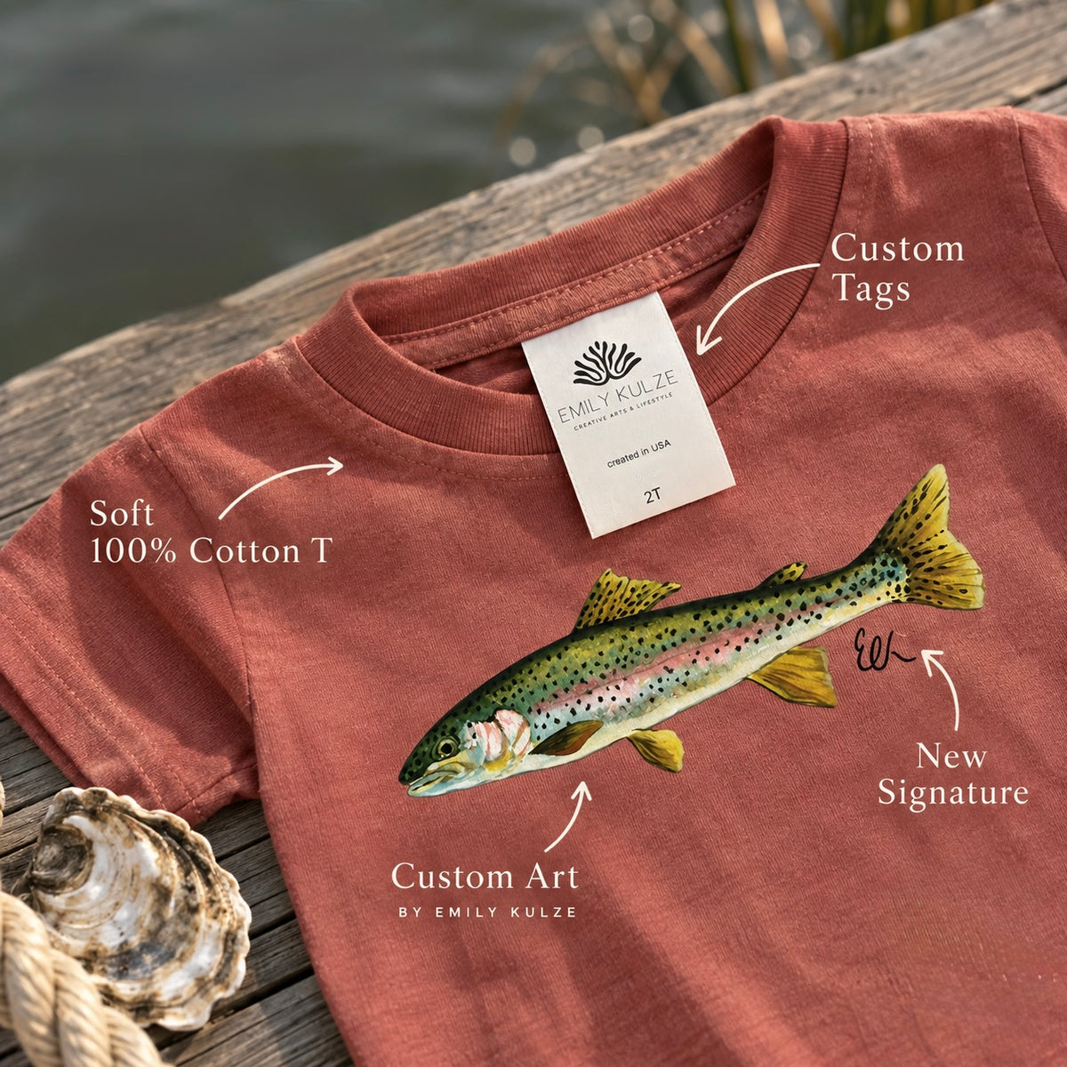 Fishing for Rainbows Toddler Tee