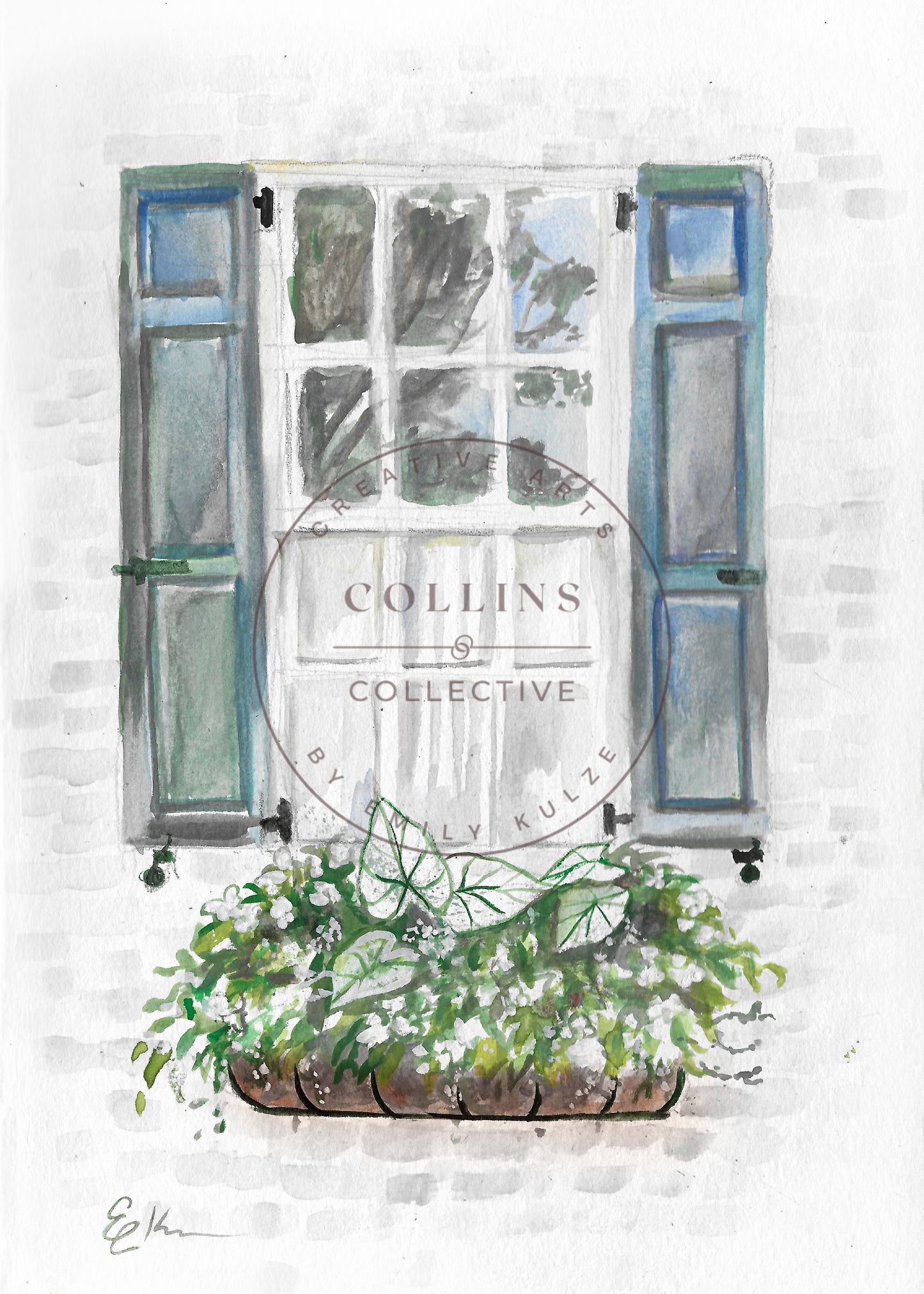 White Window Box Print