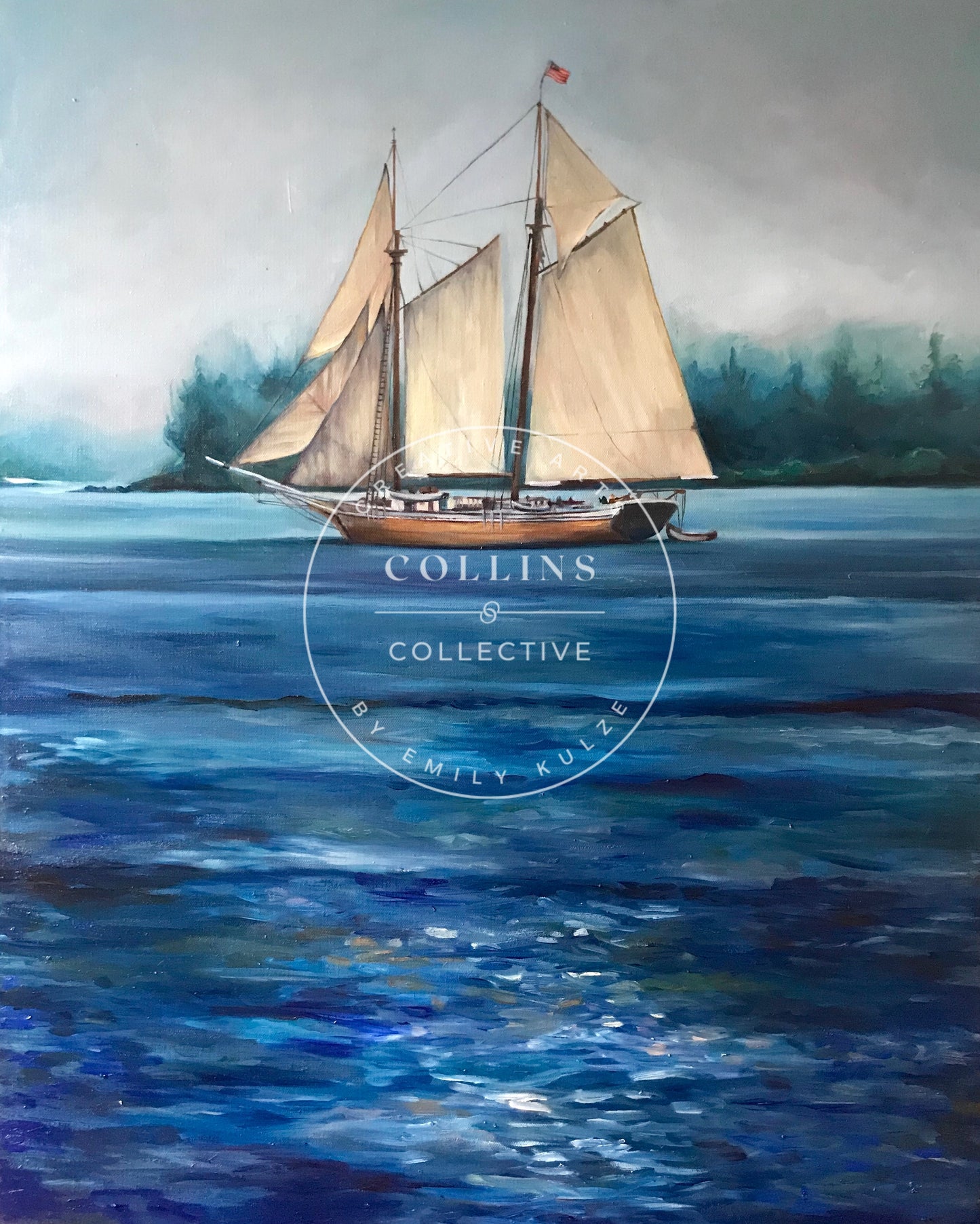 Blue Schooner Print