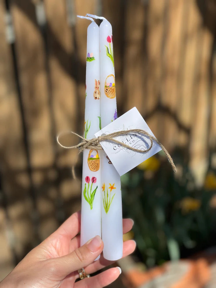 Easter Hand Painted Candle