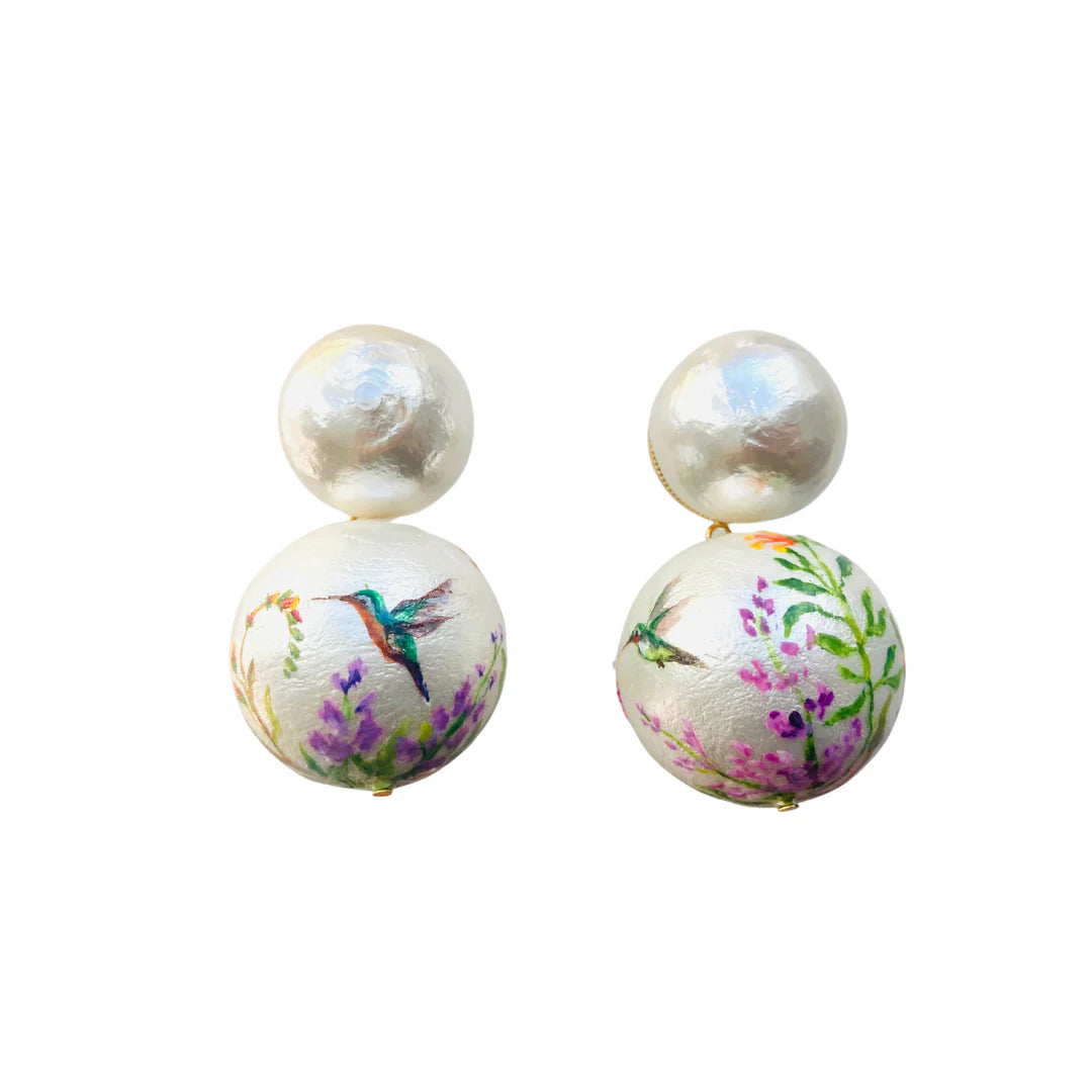 Painting Service for Pink Reef Earring: Hummingbird