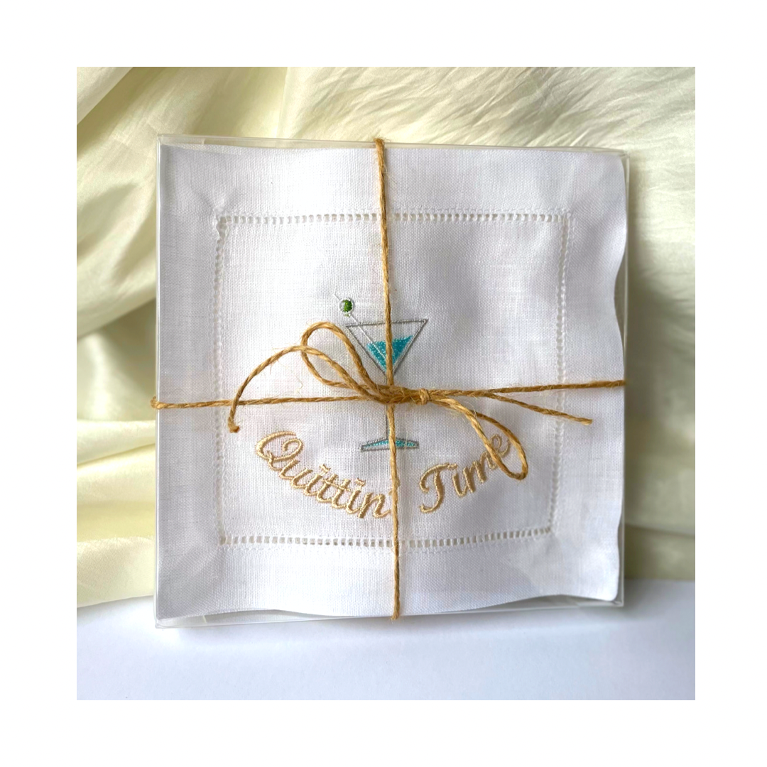 Quittin’ Time  - Embroidered Napkins