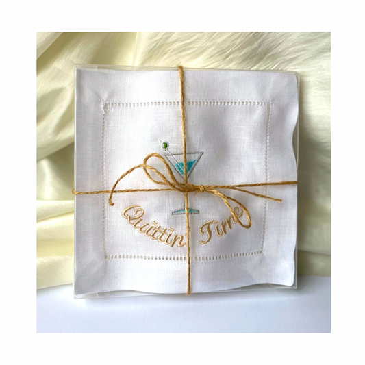 Quittin’ Time  - Embroidered Napkins