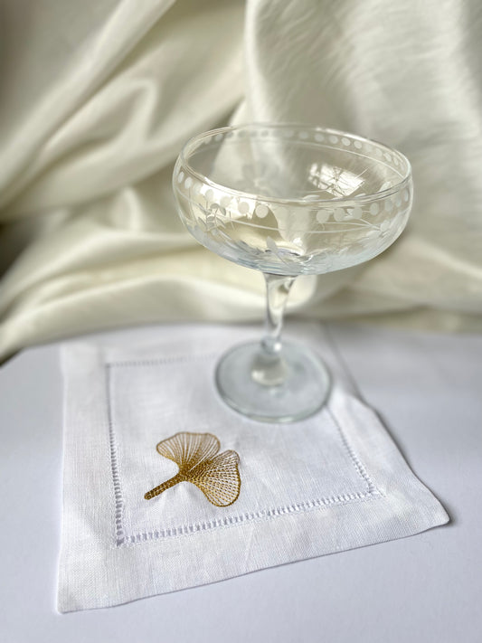 Ginkgo - Embroidered Napkins