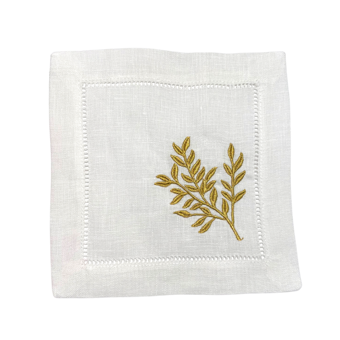 Gold Leaf - Embroidered Napkin
