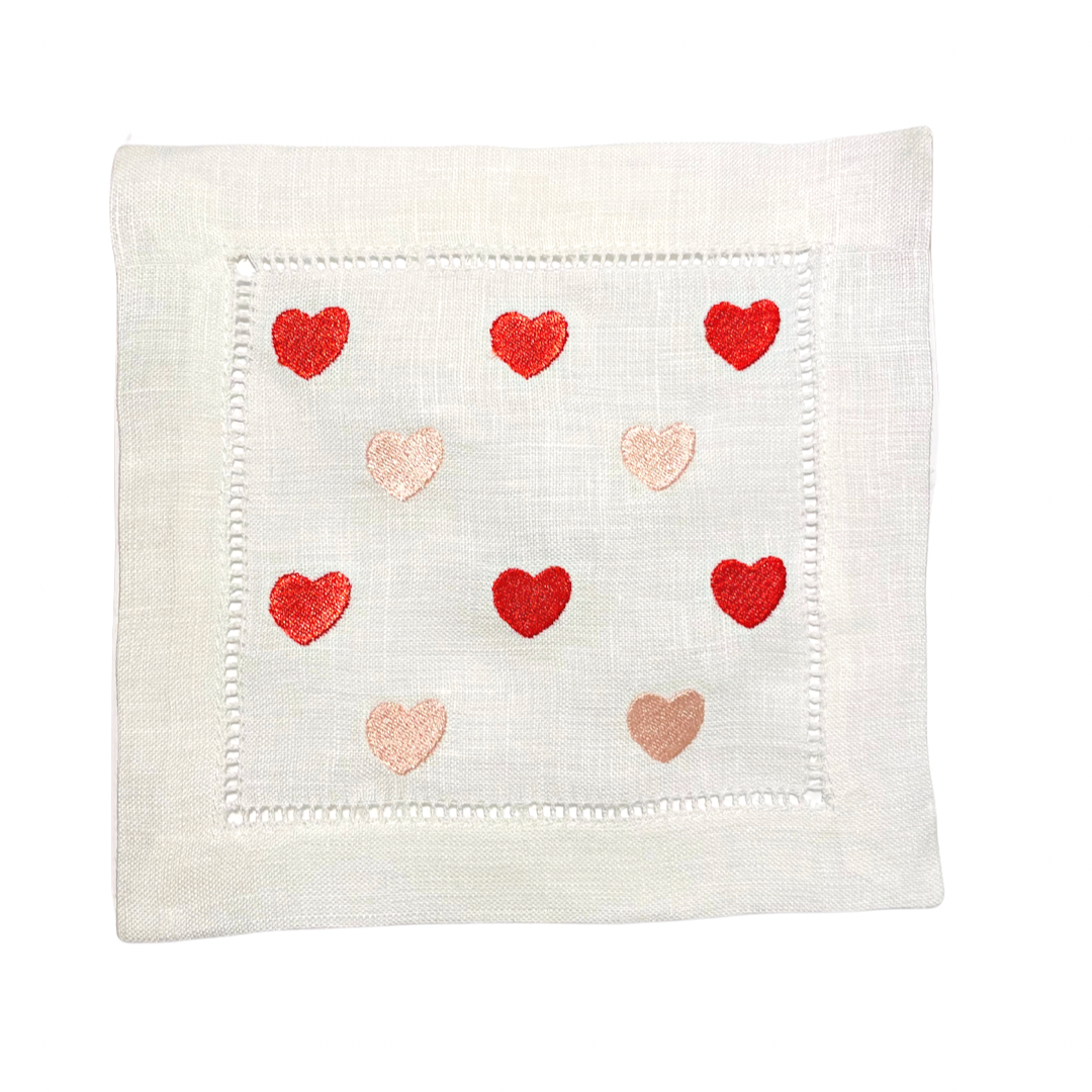 Hearts - Embroidered Napkins